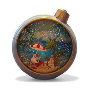 Valerie Parr Hill Santa On The Beach Light Up 8 inch Swirling Snow Globe